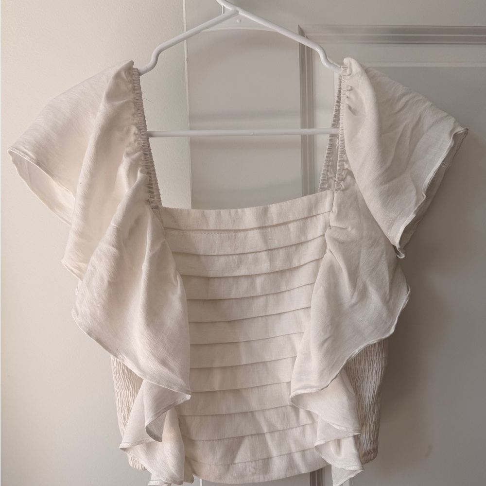 Vestique Cream Ruffled Blouse